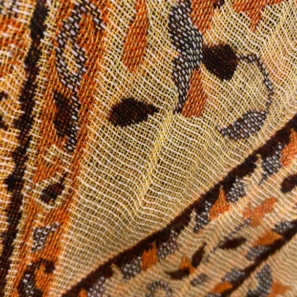 Pashmina with Fringes. Paisley. Multicolor